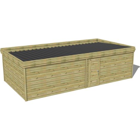 ABRI DE JARDIN bois traité 27mm, 9,1x4,3m, 39m2 (1/3)