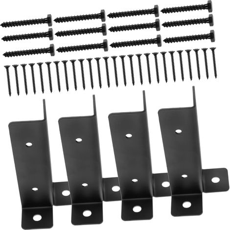Protection de Base de Poteau pour Boîte aux Lettres et Rampe de Terrasse, Fer Noir, 1 Lot, Robuste, Jardin et Ferme (1/5)
