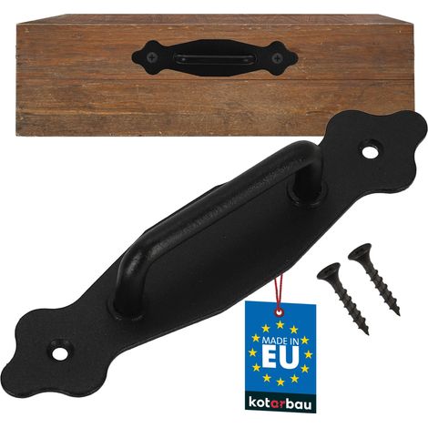 KOTARBAU® Poignée de Meuble - Poignée Porte Coulissante 155 mm - Poignée de Tiroir - Poignée d’armoire - Poignee de Meuble Cuisine - Acier avec Revêtement par Poudre - Noir (1/4)