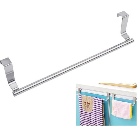Barre Porte-Serviettes - Acier Inoxydable Brossé - Pour Salle De Bain Et Cuisine - Suspension Au-Dessus D'Un Meuble - 23 Cm - 1 Pièce (1/5)