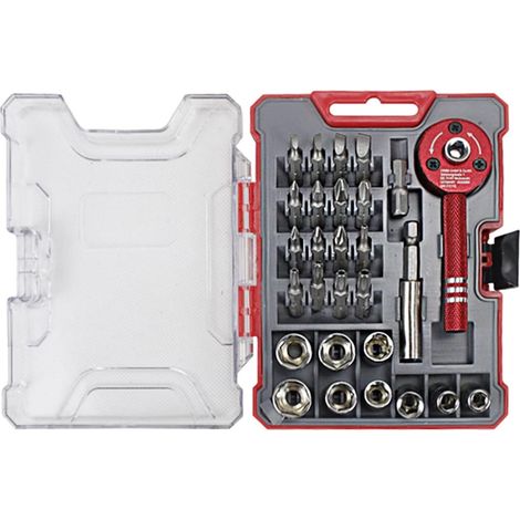 Tournevis avec poignée antidérapante et pointe magnétique. Jeu de tournevis à cliquet 28 pièces démontage petite vis écrou réparation combinaison trousse à outils téléphone portable ordinateur outil d (1/3)