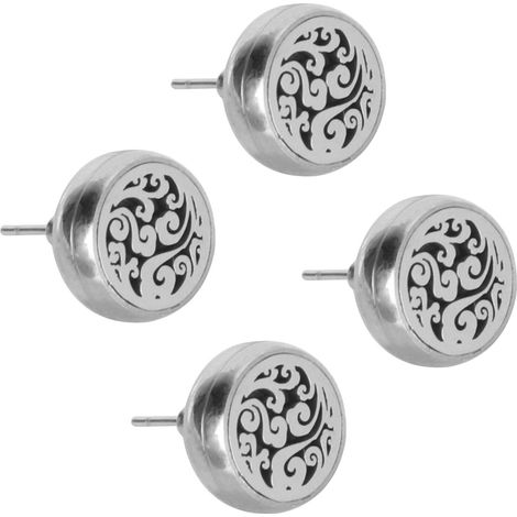 Boucles d'oreilles diffuseur d'huiles essentielles (lot de 2), élégantes boucles d'oreilles rondes en acier inoxydable pour l'aromathérapie (femme). (1/5)