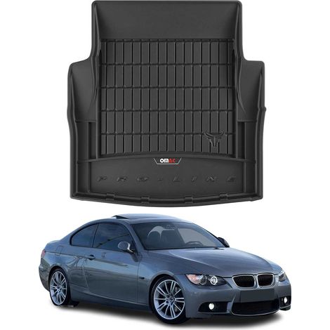 Tapis de Coffre 3D TPE Premium Compatible avec BMW 3er E92 Coupe 2004-2012  Bac de Protection de Coffre Intérieur antidérapant Revêtement de Coffre Bords Hauts pour Voiture Noir (1/5)