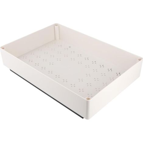 Tiroirs de cuisine coulissants, tiroirs de placard coulissants, tiroirs télescopiques, sans perçage ni clouage, 27 cm de large x 40 cm de profondeur x 9 cm de haut (blanc) (1/5)