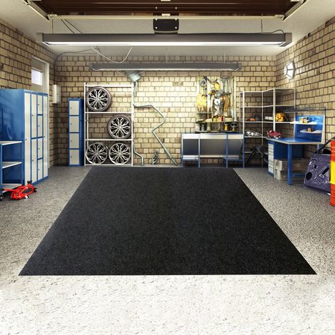 WILITTO Tapis de Sol de Garage en Feutre Dense - Imperméable et Anti-Glisse, Découpable pour Voitures et Motos,223x487cm, Protège le Sol contre l'Huile et les Liquides (1/5)