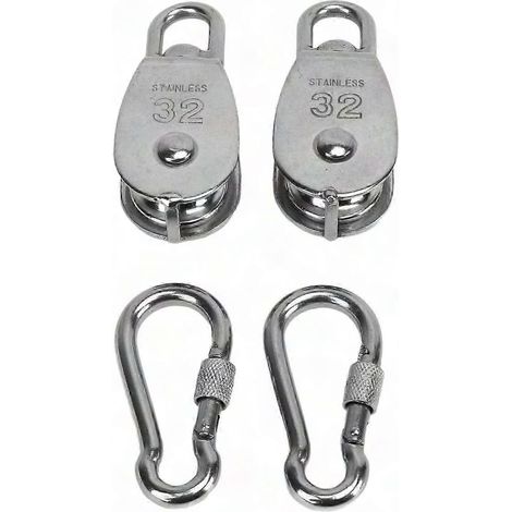 Seilrolle aus Edelstahl für den Außenbereich, 360° drehbarer Haken, hohe Tragfähigkeit, umweltfreundlich und ungiftig, robuster Rollenblock (1/5)