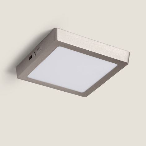 LED-Deckenleuchte 18W Eckig Metall 225x225 mm Silber 4000K Neutralweiß