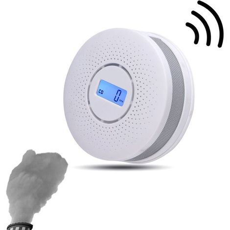 Rilevatore di fumo e monossido di carbonio con batteria sostituibile, rilevatore intelligente (1/4)