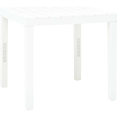 vidaXL Tavolo da Giardino Tavola da Esterni Tavolino per Patio Accessori da Giardino Mobili da Esterni Arredo Bianco 78x78x72 cm in Plastica (1/4)