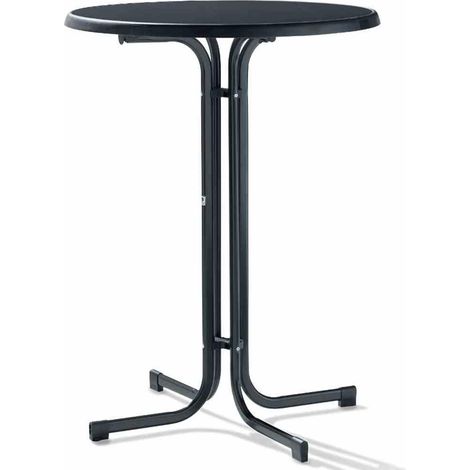 Stehtisch, Ø 86 cm, eisengrau Stahrohrgestell, Mecalit-Pro-Platte