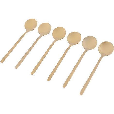Cuillères à expresso en acier inoxydable (lot de 6) pour sucre et antipasto (dorées) (1/5)