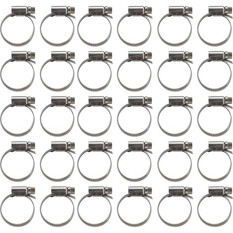 30 colliers de serrage style allemand réglables 21-38mm, en acier inoxydable 304 pour conduite de carburant, tuyaux et tubes (1/5)