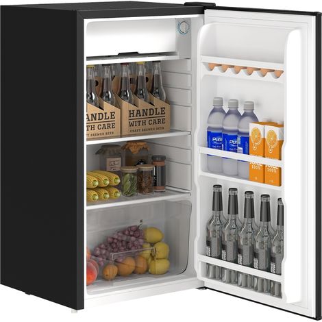 Petit réfrigérateur réversible à une porte de 91 L avec congélateur et température réglable, noir (1/5)