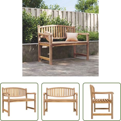 vidaXL Gartenbank mit Armlehnen - Gartenbank 114x59x87 cm Massivholz Teak (1/5)