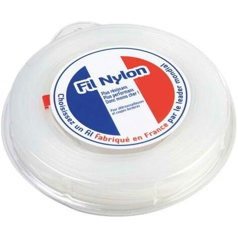 Fil nylon 1,6 mm x 100 m Rond Blanc Blister.