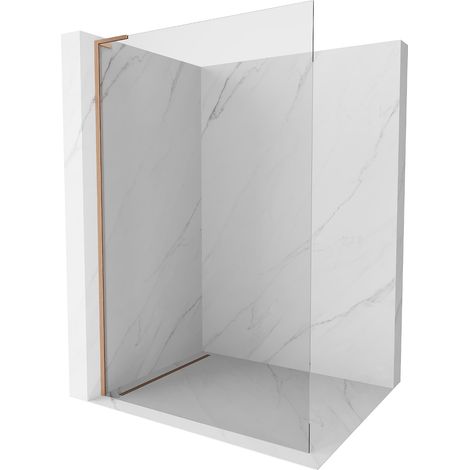 Mexen Kioto L Duschwand Walk-in 95 x 200 cm, transparent, gebürstetes Kupfer - 800-095-103-65-00