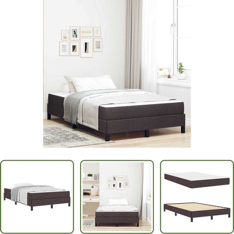 vidaXL Holzrahmen - Boxspringbett mit Matratze Dunkelbraun 120 x 190 cm Stoff (1/5)