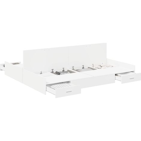 Maison Exclusive - Struttura letto con contenitore Bianco 200 x 200 cm
