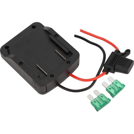 Adaptateur de batterie 18V en ABS intégré avec porte-fusible pour outil électrique 12V, connecteur lithium (1/5)