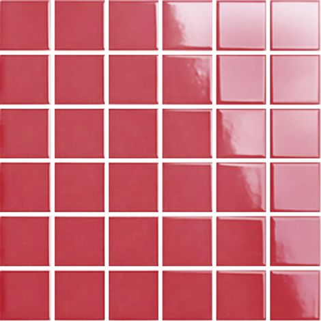 Mosaïque de grès cérame PICCOLO VELVET 5x5cm (finition brillante) - Scarlet red - - 473 - Scarlet red - boîte de 0.93 m2