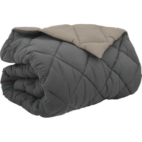 Duvet d'hiver Gris clair et anthracite 200 x 200 cm Microfibre
