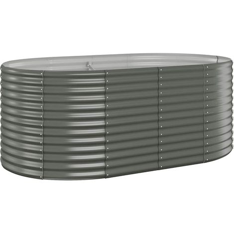Fioriera da giardino  Letto Giardino Acciaio Zincato 175x100x68cm Grigio (1/4)