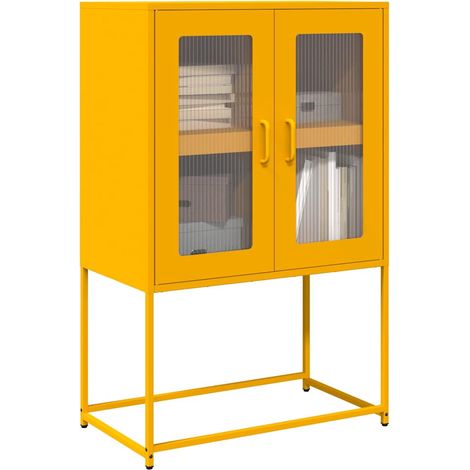 Highboard Senfgelb 68x39x107 cm Stahl