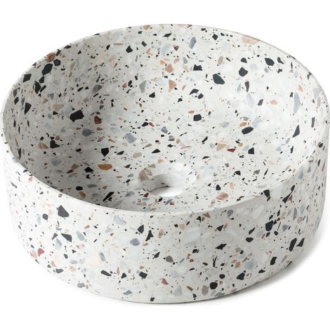 Vasque à poser ronde Terrazzo 38x13 cm  - RO'MA NATURE