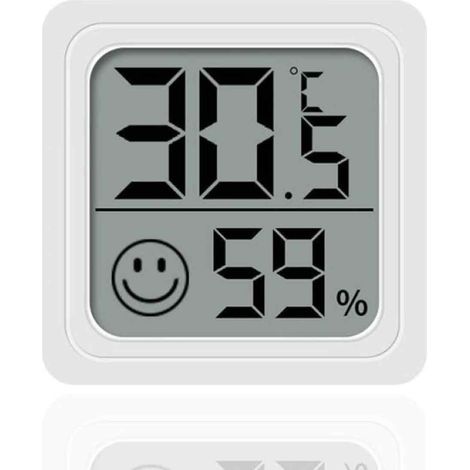 Hygromètre Numérique - Thermomètre Température et Humidité - Affichage Numérique Clair - Fixation Magnétique - ABS - Pour Maison Bureau Voiture Chambre Bébé - 1 Pièce (1/5)