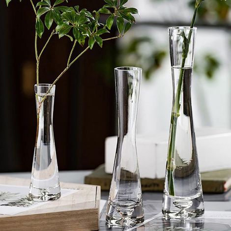 Vase à fleurs en verre transparent,petit vase,plante hydroponique,terrarium de fleurs,chambre de luxe,table,décoration de mariage-3 (1/4)