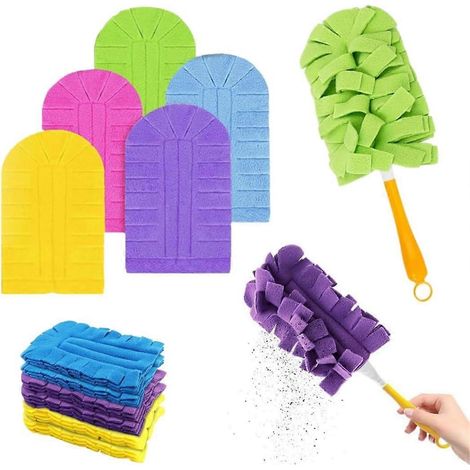 Plumeau réutilisable microfibre chenille avec housses amovibles et lavables recharges pour plumeau électrostatique 360° lot de 1 (1/5)