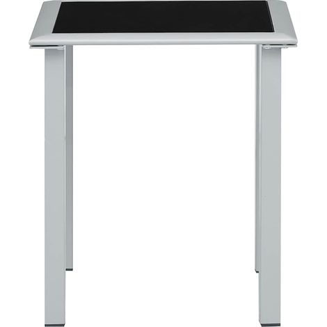 Maison Exclusive - Table de jardin Noir et argenté 41x41x45 cm Acier et verre (1/4)