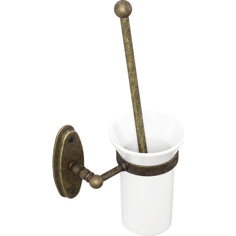 Toilettenbürste aus Messing Glas mit Halterung rostfrei Handarbeit WC Bürste Toilette (1/5)