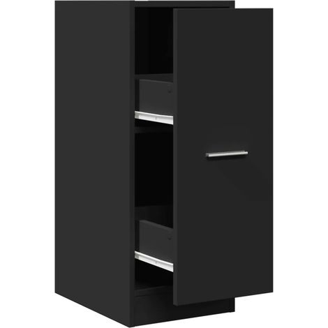 Mobiletto multifunzionale da farmacia contenitore per ufficio 30 x 41 x 77,5 cm legno composito nero 020050602