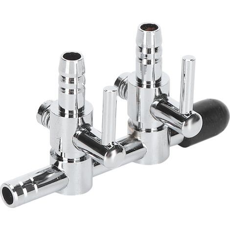 Vanne de contrôle en acier inoxydable pour aquarium - Contrôle du flux d'air - Accessoires pour aquarium - 2 têtes (1/5)