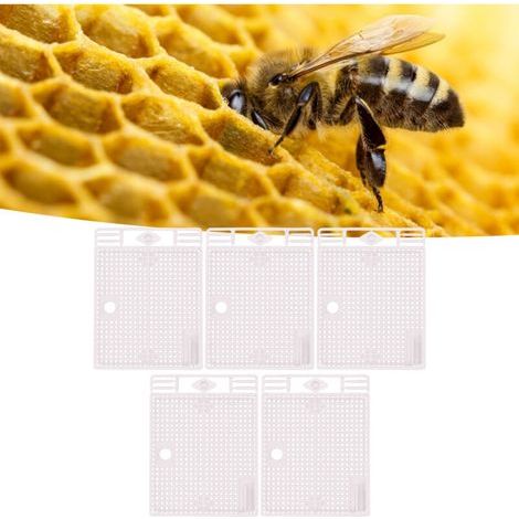 [NEVER USED] Set of 5 reusable queen bee insulators, portable queen introduction cage, beekeeping tools, white