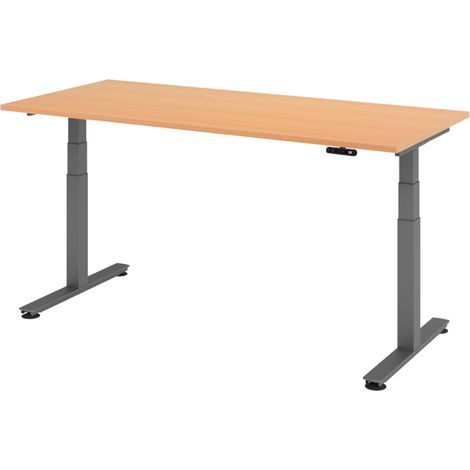 bümö Schreibtisch elektrisch XDSM Rechteck: 180 x 80 cm  Buche
