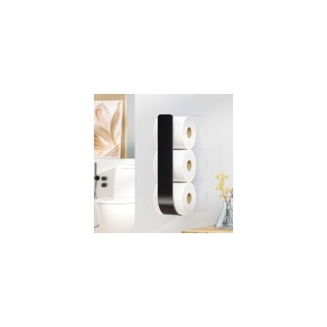 Soporte de pared metálico adhesivo Crezuo para rollo de papel higiénico (3 recambios)