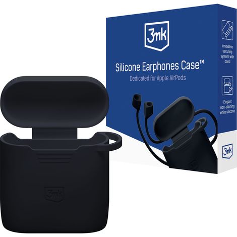 Étui en silicone noir 3mk pour AirPods 2e génération d'Apple (1/5)