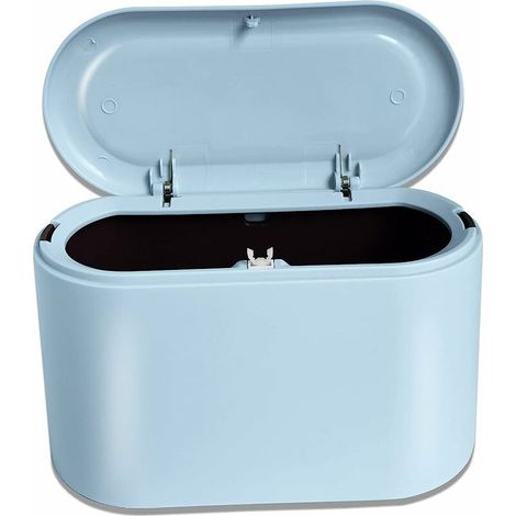 Mini poubelle plastique avec couvercle, pour salle de bain, bureau, voiture – DELKEVIC
