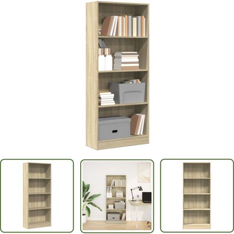 vidaXL Bibliothèque chêne sonoma 60x24x143 cm bois d'ingénierie (1/5)