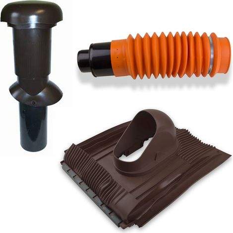 Klöber-Set6 Dachentlüftung DN110 braun Universal Lüftungsziegel