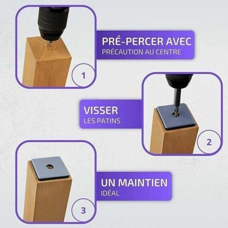 Teflon-Möbelgleiter mit Schrauben │ 20 Stück │ Quadratisch │ 40 x 40 mm │ Bodenschutz │ PTFE-Gleiter │ Teflon-Gleiter (1/2)