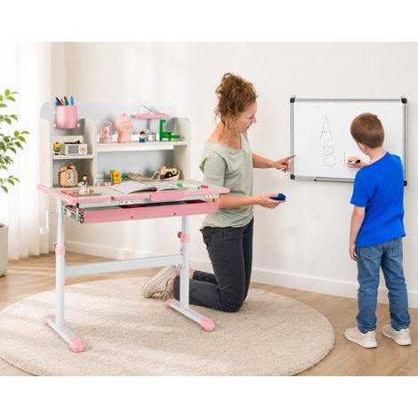 Set de material escolar para niños (2 piezas): escritorio infantil con tablero inclinable y pizarra magnética (1/5)