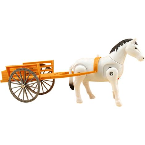 Calèche mécanique – Figurine Mobile de Style Antique, Cheval au Galop électrique, pièce de Collection de Bureau Classique, modèle de Chariot à pour décoration de crèche, Salle de Classe, Salon, (1/5)
