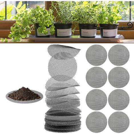 Tapis de jardinage rond pour pots de fleurs, tapis de drainage pour pots de fleurs, diamètre 7.5 cm, 100 pièces (1/5)