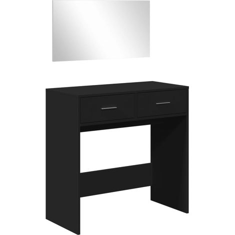 Maison Exclusive - Toeletta con Specchio Nero 80x39x80 cm