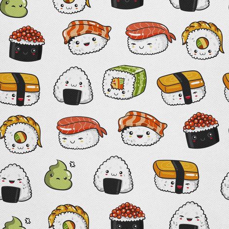 Telas decorativas Oxford para exteriores - Motivo Kawaii-Sushi I DX020 (1/5)