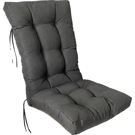 Cuscino per sedia a dondolo, impermeabile, sfoderabile e lavabile, GRIGIO SCURO (1/2)