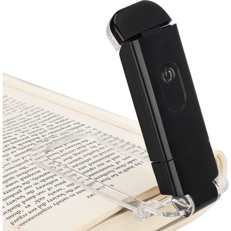 Lampe de lecture à pince, rechargeable par USB, idéale pour lire au lit. Deux niveaux de luminosité, lumière blanche chaude. Cadeau parfait pour les enfants et les passionnés de lecture. Couleur : ros